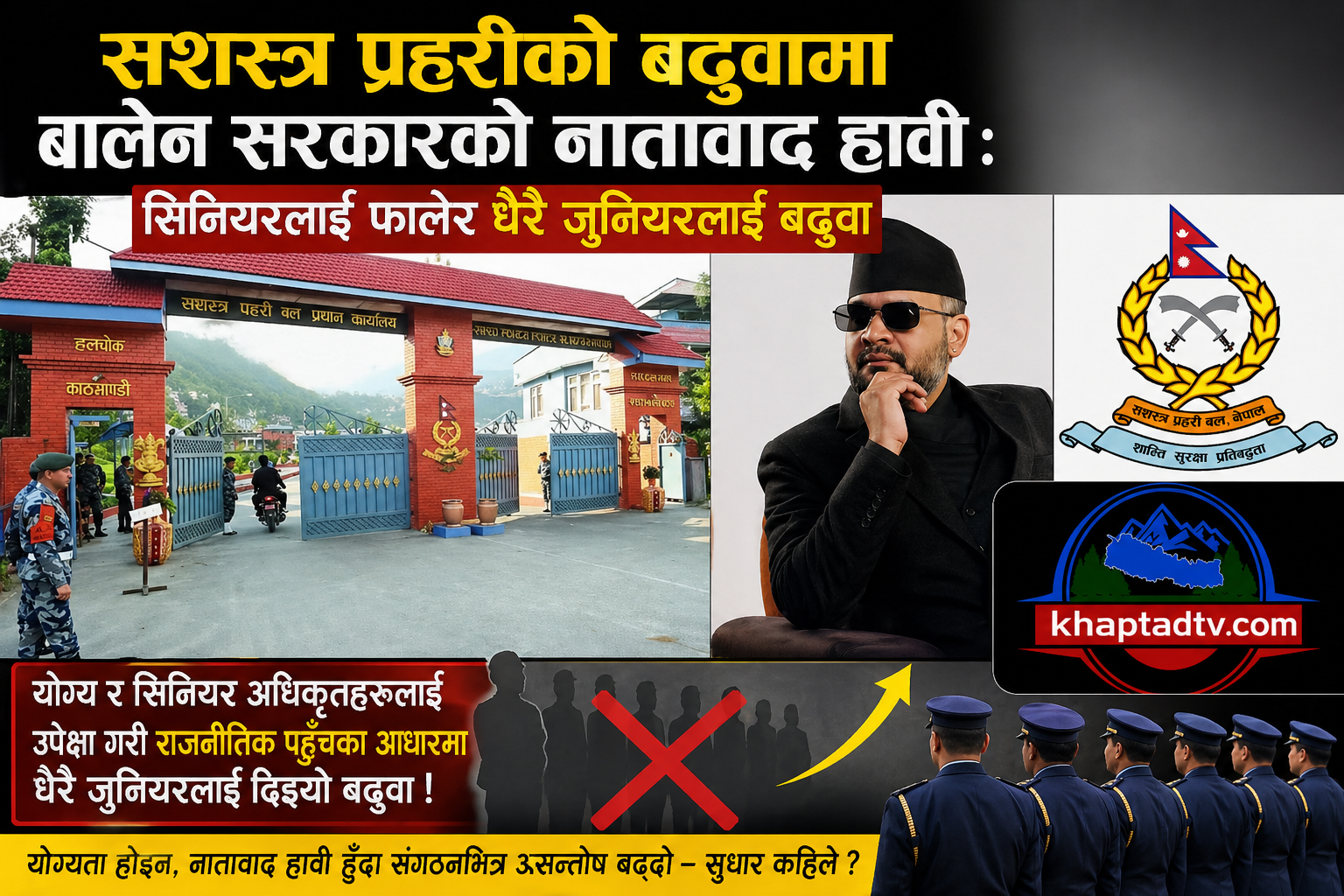 सशस्त्र प्रहरीको बढुवामा विवाद : सिनियर अधिकृत छुटे, जुनियर बढुवामा परे